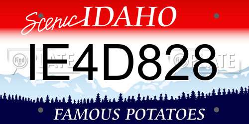 IE4D828 Idaho License Plate