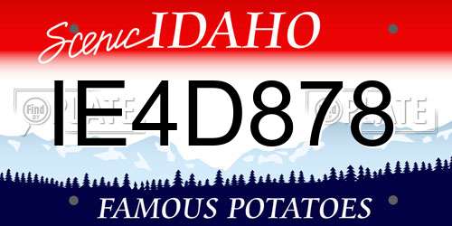 IE4D878 Idaho License Plate