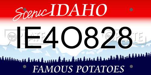 IE4O828 Idaho License Plate