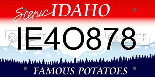 IE4O878 Idaho License Plate