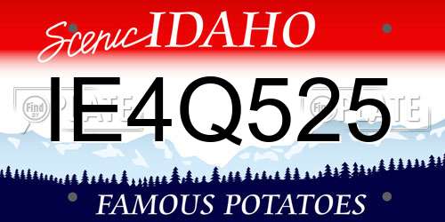 IE4Q525 Idaho License Plate
