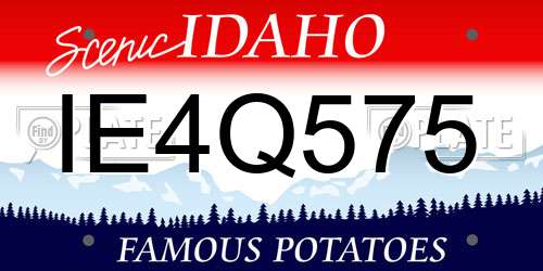 IE4Q575 Idaho License Plate