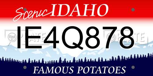 IE4Q878 Idaho License Plate