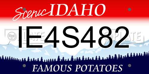 IE4S482 Idaho License Plate