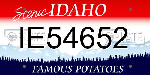 IE54652 Idaho License Plate