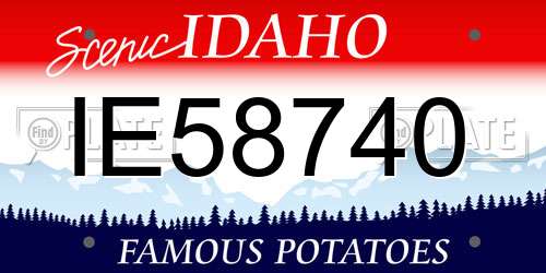IE58740 Idaho License Plate