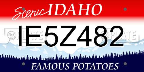 IE5Z482 Idaho License Plate