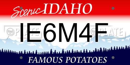 IE6M4F Idaho License Plate