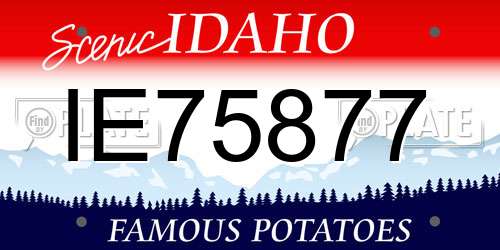 IE75877 Idaho License Plate
