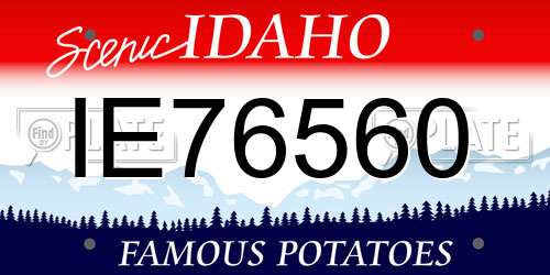 IE76560 Idaho License Plate