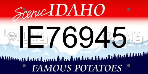 IE76945 Idaho License Plate
