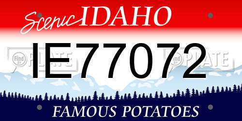 IE77072 Idaho License Plate