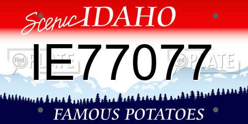 IE77077 Idaho License Plate