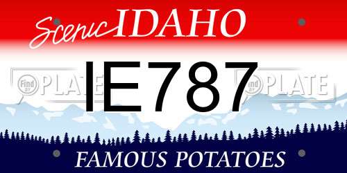 IE787 Idaho License Plate