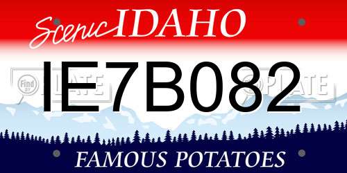 IE7B082 Idaho License Plate
