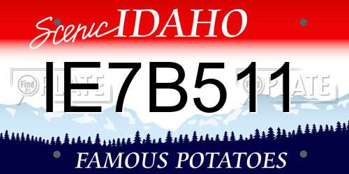 IE7B511 Idaho License Plate