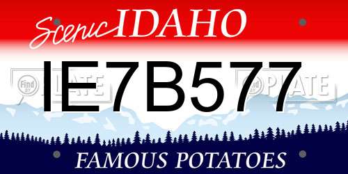 IE7B577 Idaho License Plate