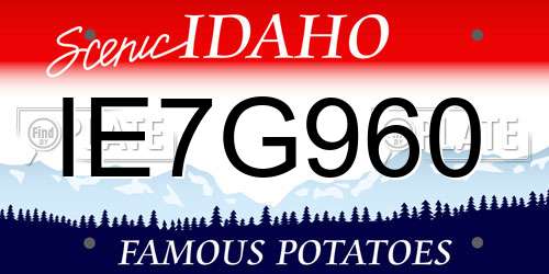 IE7G960 Idaho License Plate