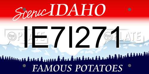 IE7I271 Idaho License Plate