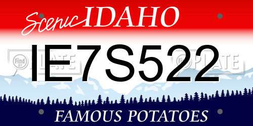 IE7S522 Idaho License Plate