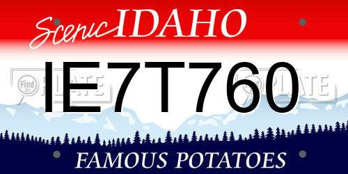 IE7T760 Idaho License Plate