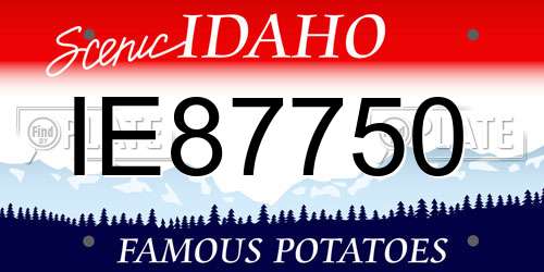 IE87750 Idaho License Plate