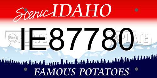 IE87780 Idaho License Plate