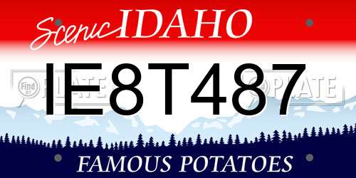 IE8T487 Idaho License Plate