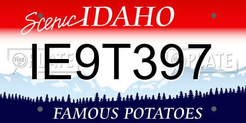 IE9T397 Idaho License Plate