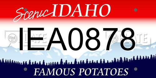 IEA0878 Idaho License Plate