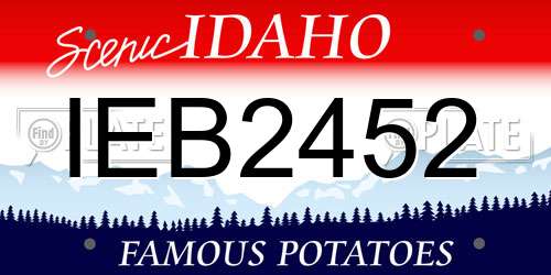 IEB2452 Idaho License Plate