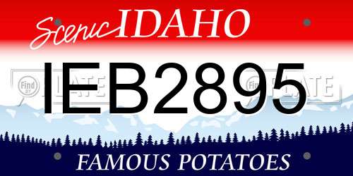 IEB2895 Idaho License Plate