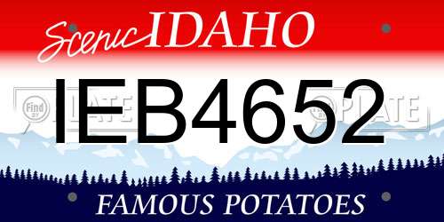 IEB4652 Idaho License Plate