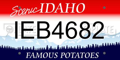 IEB4682 Idaho License Plate