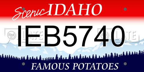IEB5740 Idaho License Plate