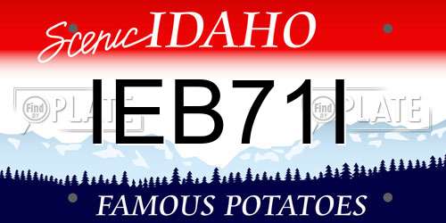 IEB71I Idaho License Plate