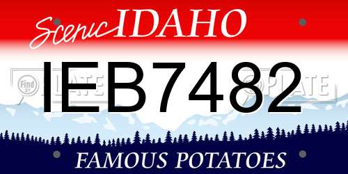 IEB7482 Idaho License Plate