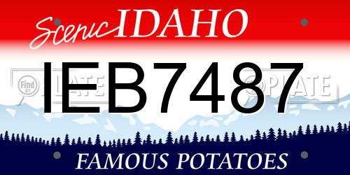 IEB7487 Idaho License Plate