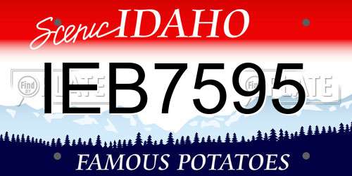 IEB7595 Idaho License Plate