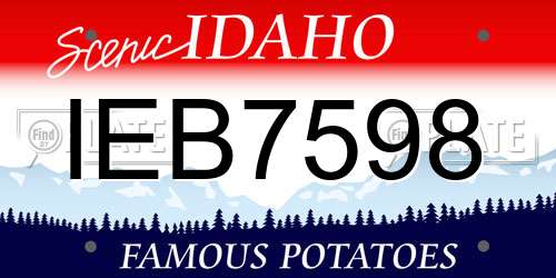 IEB7598 Idaho License Plate