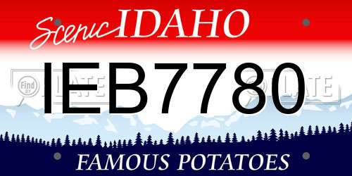 IEB7780 Idaho License Plate