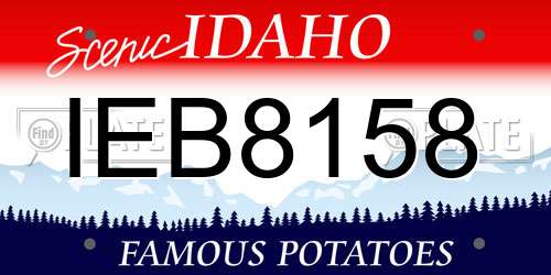 IEB8158 Idaho License Plate