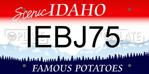 IEBJ75 Idaho License Plate