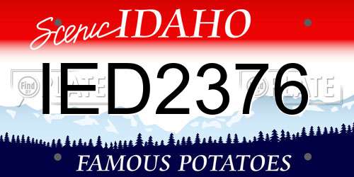IED2376 Idaho License Plate
