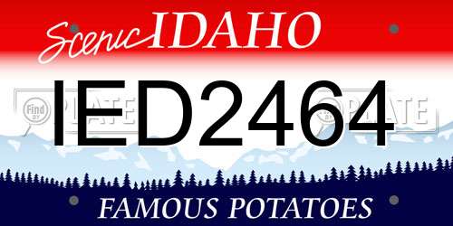 IED2464 Idaho License Plate