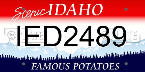 IED2489 Idaho License Plate