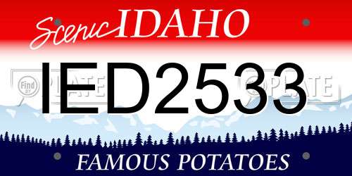IED2533 Idaho License Plate