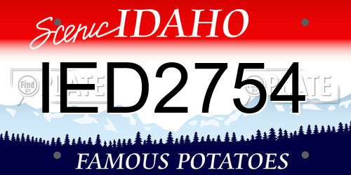 IED2754 Idaho License Plate