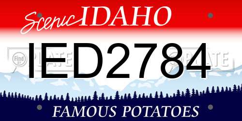 IED2784 Idaho License Plate