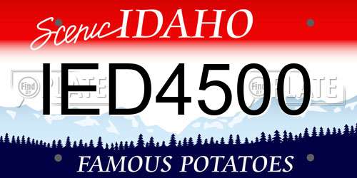 IED4500 Idaho License Plate